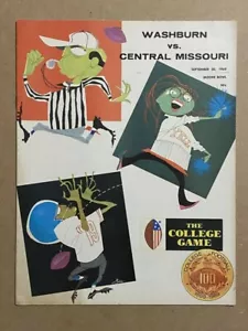 WASHBURN (KS) vs CENTRAL MISSOURI - COLLEGE FOOTBALL PROGRAM 1969 - Picture 1 of 5
