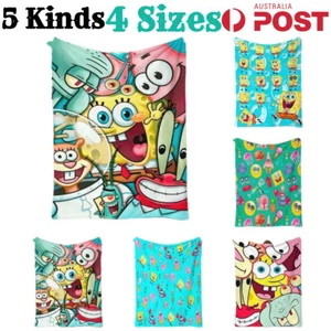 Spongebob Squarepants Lunch Blankets Kids Flannel Soft Bedding Nap Throw Blanket - Picture 1 of 13