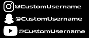 Custom Username @ Insta, Snap, Yout Vinyl Decal Sticker - Picture 1 of 2