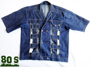 HIP HOP 1990s couture OOAK denim colour jacket shirt CAGE XXL 2xl blue cross 80s - Picture 1 of 11