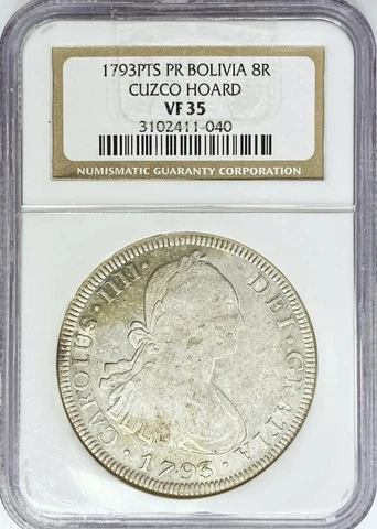 1793 Bolivia 8 Reales Cuzco Hoard NGC VF 35 UNDERGRADED!!! Cover