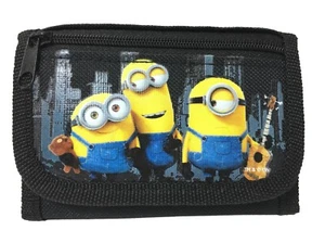 Minions Kevin Bob Stuart Children boy's Tri Fold Wallet id holder Color Black - Picture 1 of 3