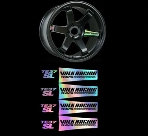 8 x VOLK RAYS TE37 SL Black Edition Wheel Rim Iridescent Decals Saga Ultra XT AU - Picture 1 of 4