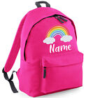 Personalised School Backpack Childrens Rainbow Any Name Bag Kids Pe Kit Rucksack