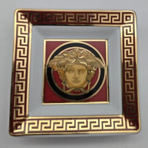 Versace Rosenthal Red Medusa Porcelain Gala Small 8 cm 3.15" Tray NEW IN BOX - Picture 1 of 6