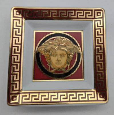 Versace Rosenthal Red Medusa Porcelain Gala Small 8 cm 3.15" Tray NEW IN BOX - Image 1 of 4