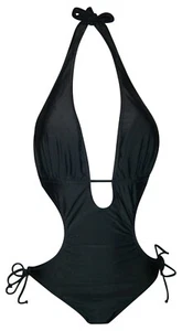 Nuovo NWSC costume da bagno donna monokini 1 pezzo unico XL XXL 12 14 16 18 nero - Foto 1 di 2