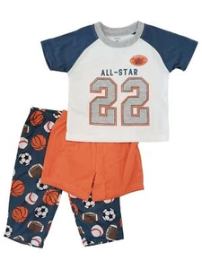 Carters Infant Baby Boy All-Star Varsity MVP Sports Print 3 Pc Pajama Set 18M - Picture 1 of 1