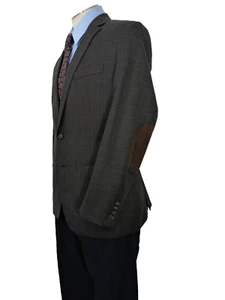 495 $ Ralph Lauren Patch Ellenbogen Label Tweed Sport Mantel braun Pin Check 48 R neu - Bild 1 von 22