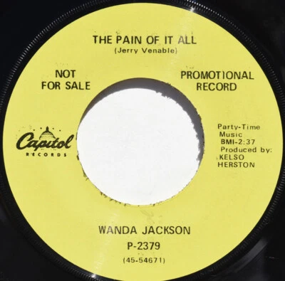 Wanda Jackson - The Pain Of It All 0 7", Single, Promo Capitol Records P-2379 Ne - Image 1 of 2