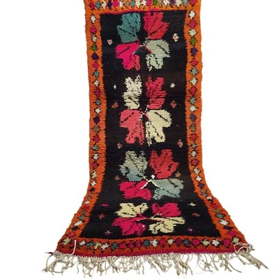 Vintage Handmade Moroccan Berber Rug Wool Boujaad Rug Azilal Tribal Rug Carpet - Image 1 of 4