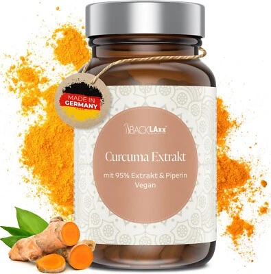 BACKLAXX® Curcuma Kapseln 95 % Curcuminoide & Piperin – Hochdosiert Vegan - Bild 1 von 4