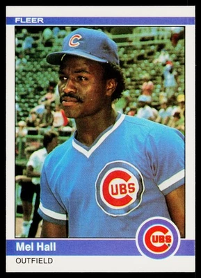 1984 Fleer #493 Mel Hall - EX - Image 1 of 2