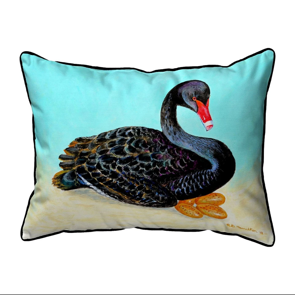 Travesseiro extra grande com zíper Betsy Drake Black Swan 20x24 - Imagem 1 de 1