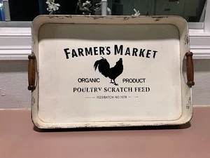 FARMERS MARKET Metal CHICKEN ORGANIC PRODUCT 19”X 14”X3” For Decor Use Only - Picture 1 of 14