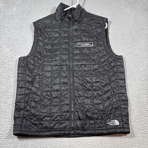 The North Face Men L Black Lightweight Quilted Vest Thermoball Eco LOGO JB Hunt - Picture 1 of 8