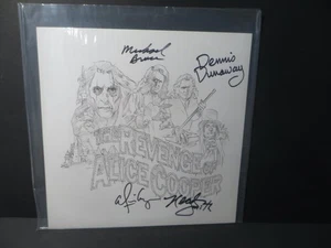 The Revenge Of Alice Cooper BAND Signed Vinyl Insert Art Card - AUTOGRAPHED - Picture 1 of 3