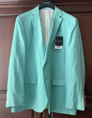 RALPH LAUREN LASSITER 100% LINEN BLAZER / SPORT JACKET / MEN SZ 46 LONG NWT $275 - Image 1 of 4