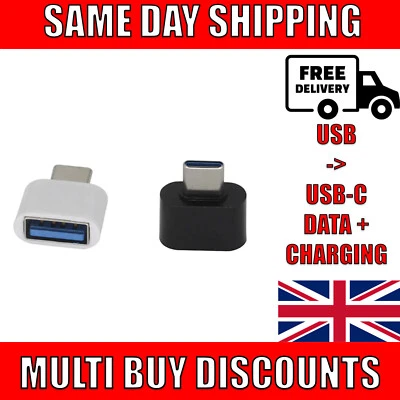 USB Female to USB- C Male Adapter Charging Data Transfer Converter OTG - Image 1 of 3