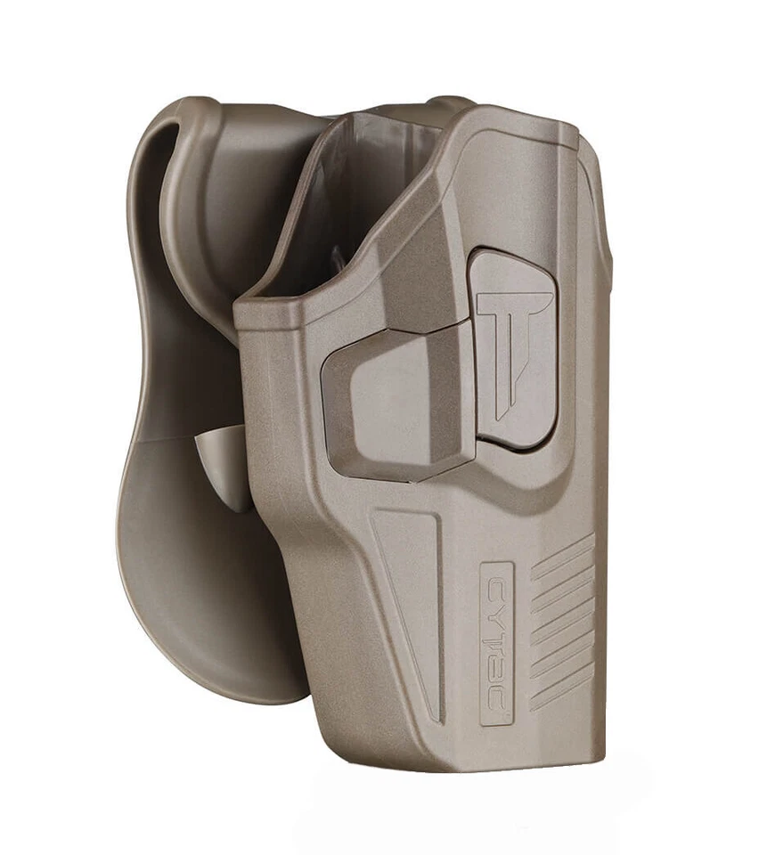 For Glock 17 22 31 Gen 1,2,3,4 & Glock 17 Gen 5 - Level 2 OWB Paddle Holster FDE - Image 1 of 4