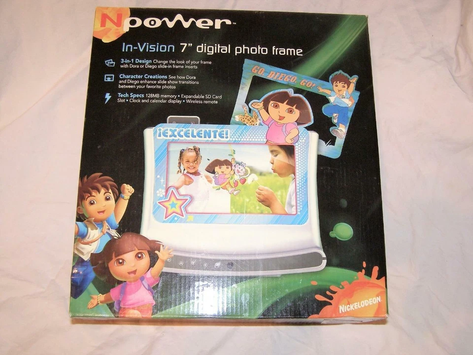 Dora The Explorer + Go Diego Go - In-Vision 7" 3 in 1 Digital Photo Frame - NEW - Image 1 of 1