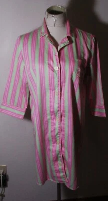 Camisa para dormir túnica verde rosa LAUREN Ralph Lauren talla M Foto 1 de 4