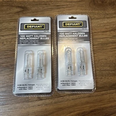 Defiant G8 Bi-Pin 100W Replacement (2) Bulbs 2 Packs 4 Bulbs - Image 1 of 4