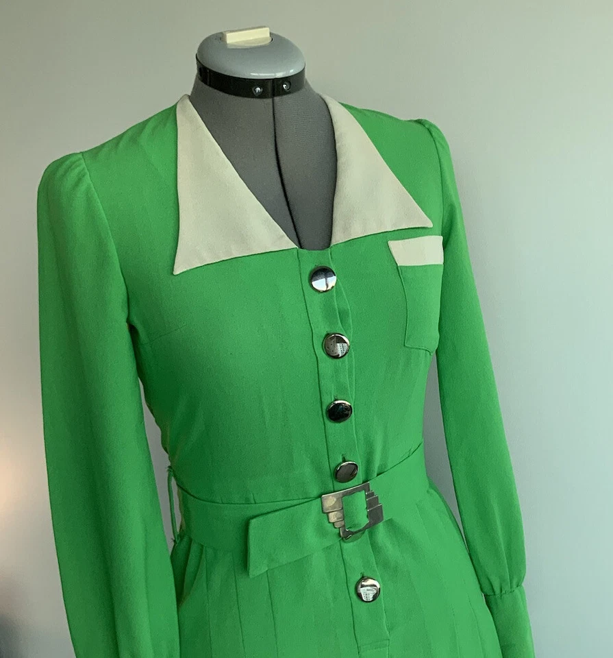 Vintage Dress Green, Elegant, Special Occasions XS/8/10 See Description - Image 1 of 4
