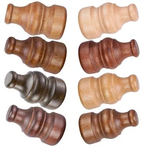 Classic Wooden Finials 28mm Curtain Pole Rail Finial Ends 2Pcs - Picture 1 of 11