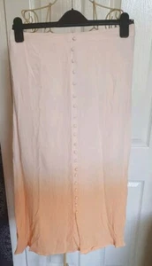 Stradivarius Summer Skirt Large BNWT Midi Length Ombre Lightweight - Picture 1 of 13