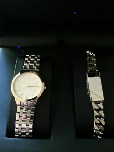 RELOJ DE CUARZO DE ACERO INOXIDABLE DKNY PARA MUJER PARK SLOPE NY2469 PULSERA DE IDENTIFICACIÓN ORIGINAL - Imagen 1 de 6