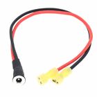 Battery cable Insulated F2 Type 6.35mm 0.25" Spade Terminal to 5.5x2.1mm socket