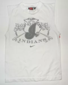 Nike Boys Sleeveless Shirt Cleveland Indians T-Shirt White Size 7 NWT - Picture 1 of 1