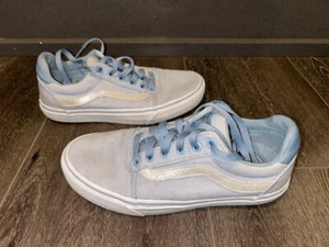 VANS Women's Light Blue Old Skool Canvas Lace Up Sneakers Size 7.5 Baby Blue  - Picture 1 of 7