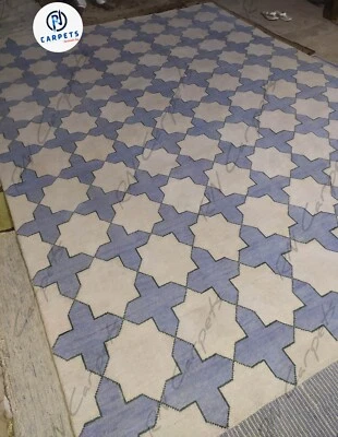 Alfombras Oushak modernas azules cielo para dormitorio 5x7 alfombras anudadas a mano, 6x9, 8x10, 9x12 Foto 1 de 4