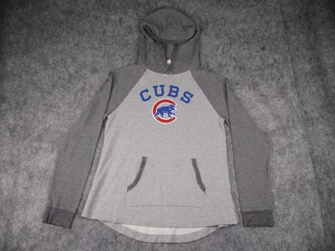 Chicago Cubs Hoodie Mens Large Gray Homage MLB Baseball Sweater Thermal Shirt Cover
