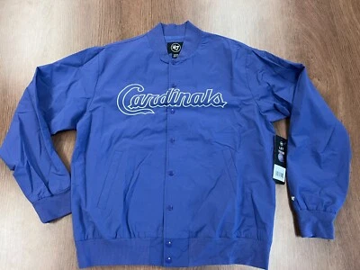 JAQUETA BOMBARDEIRO SARJA ST LOUIS CARDINALS 47 MARCA REGISTRADA M AZUL ESPAÇO PROFUNDO NOVA US$ 130 - Imagem 1 de 4