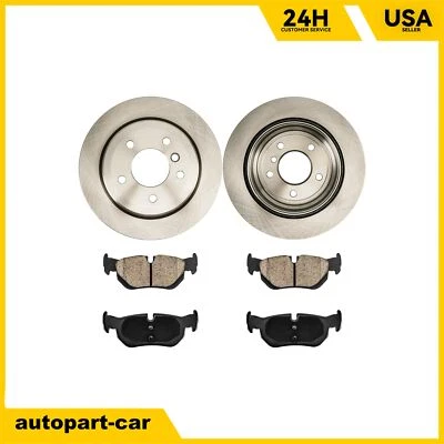 Rear Disc Brake Rotors Ceramic Brake Pads For 2009-2013 BMW 328i xDrive 3.0L - Image 1 of 4
