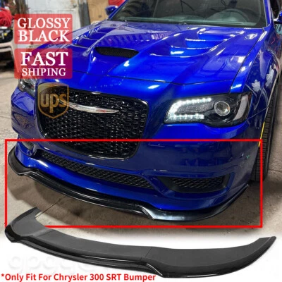 For Chrysler 300 C S SRT 2015-2023 V2 Glossy Black Front Bumper Lip Splitter Kit - Image 1 of 4