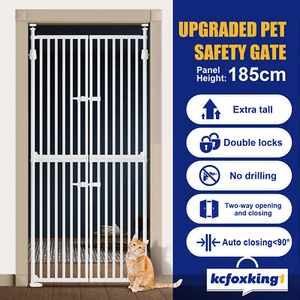 Baby Safety Gate Pet Dog Cat Extra Tall Fence Enclosure Retractable 190 to 250cm - Picture 1 of 11