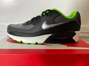 Nike Air Max 90 LTR GS Size 7Y (Black/Chrome Smoke Grey) Brand New - Picture 1 of 6