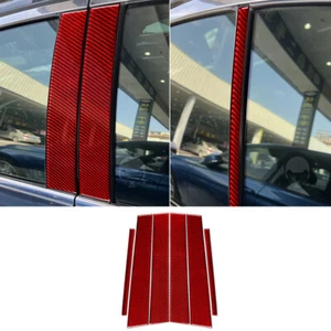 6×Red Carbon Fiber Door Window Pillar Post Trim for Infiniti G37 Sedan 2007-2013 - Picture 1 of 11