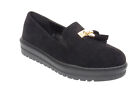 Ladies Loafers Flat Tassel Womens Black  Work Office School Shoes Pumps Size 3-8