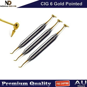 3 PCS Dental CIG 6 Gold Titanium Plastic Filling Composite Restorative Tools - Picture 1 of 4