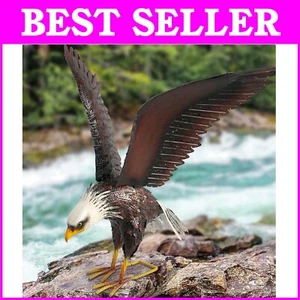 Majestic 40-Inch Bald Eagle Metal Statue - Timeless Yard Decor for All Seasons - Picture 1 of 11