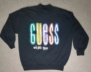 Vintage Guess Jeans Marciano USA 1989 Crewneck Sweatshirt OSFM Multi Color - Picture 1 of 6