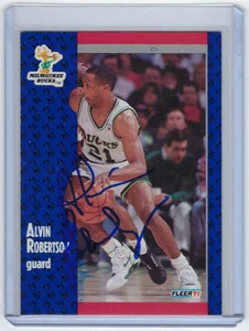 1991 BUCKS Alvin Robertson tarjeta Fleer firmada #118 automática autografiada Milwaukee - Imagen 1 de 1