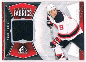 2009-10 SP GAME USED DUAL AUTHENTIC FABRICS ZACH PARISE JERSEY 1 COLOR NEW