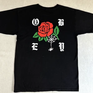 Rare Obey Roses And Spiders Graphic Tee - Black - Sz Medium - Picture 1 of 7
