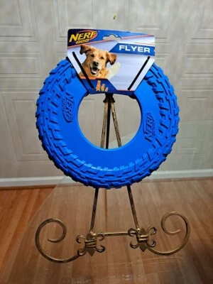 Nerf Dog Rubber Tire Flyer Dog Toy Flying Disc Lightweight Durable Floats 10” - Image 1 of 4
